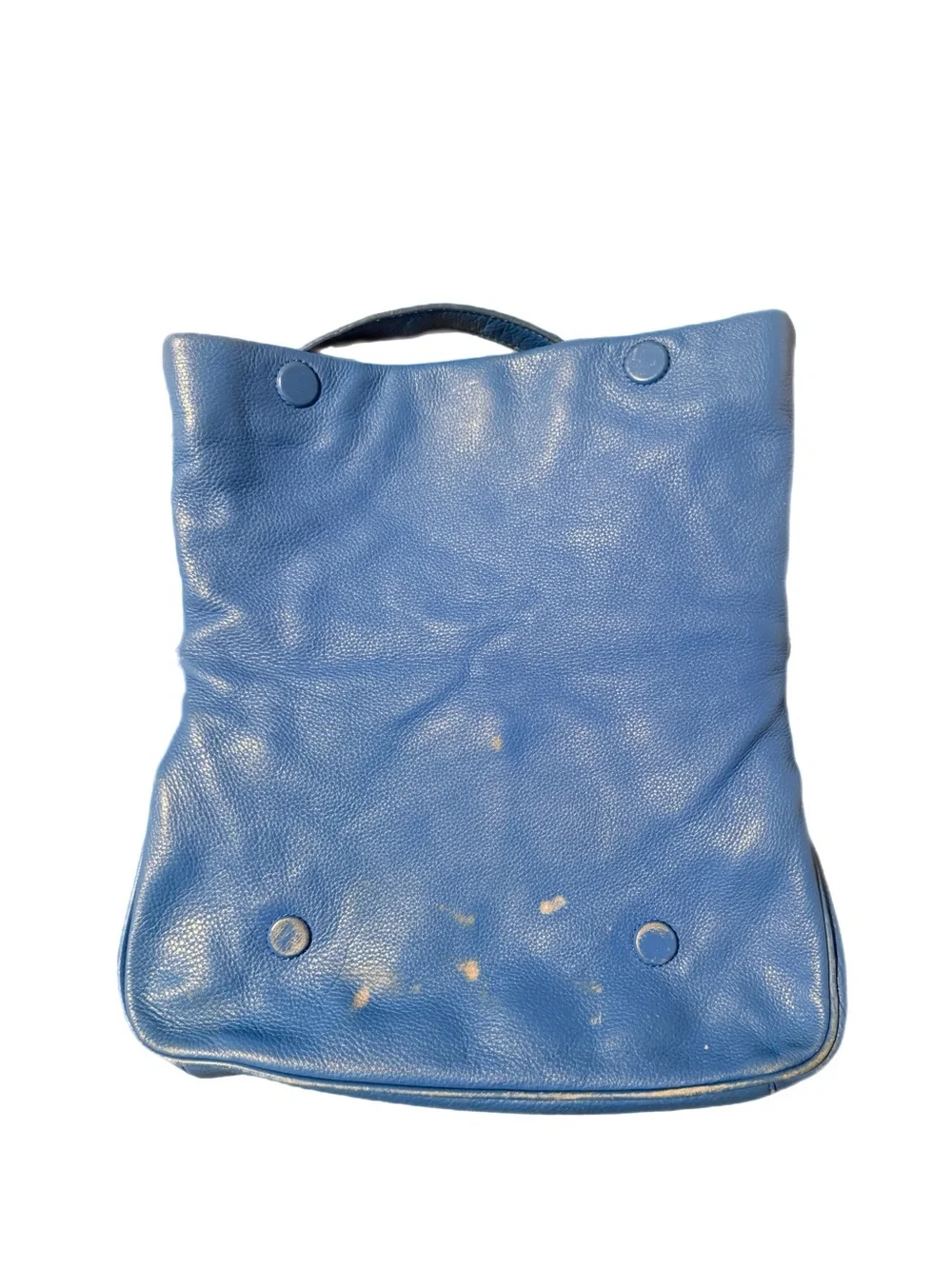 TORY BURCH Bright Blue Pebbled Leather 2 Way Shoulder Bag with Gold Logo - Picture 8 of 16